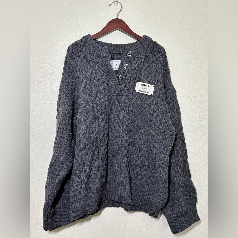 Pola & Romo Oversized Dark Grey Knit Sweater